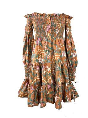 Kleid For Her Marianne Mini Off Shoulder Smocked Dress Womens XS X-Small